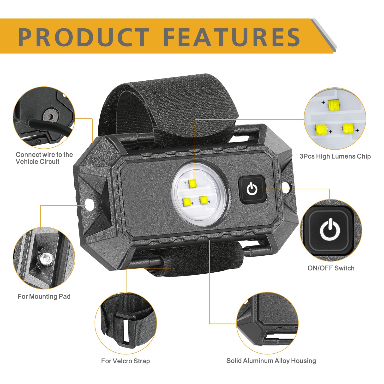 12V UTV LED Dome Light with Switch - Universal Roll Bar Mount White Interior Light for UTV, ATV, Polaris RZR, Can-Am, Golf Cart - Perfect for Night Off-Roading & Camping Adventures