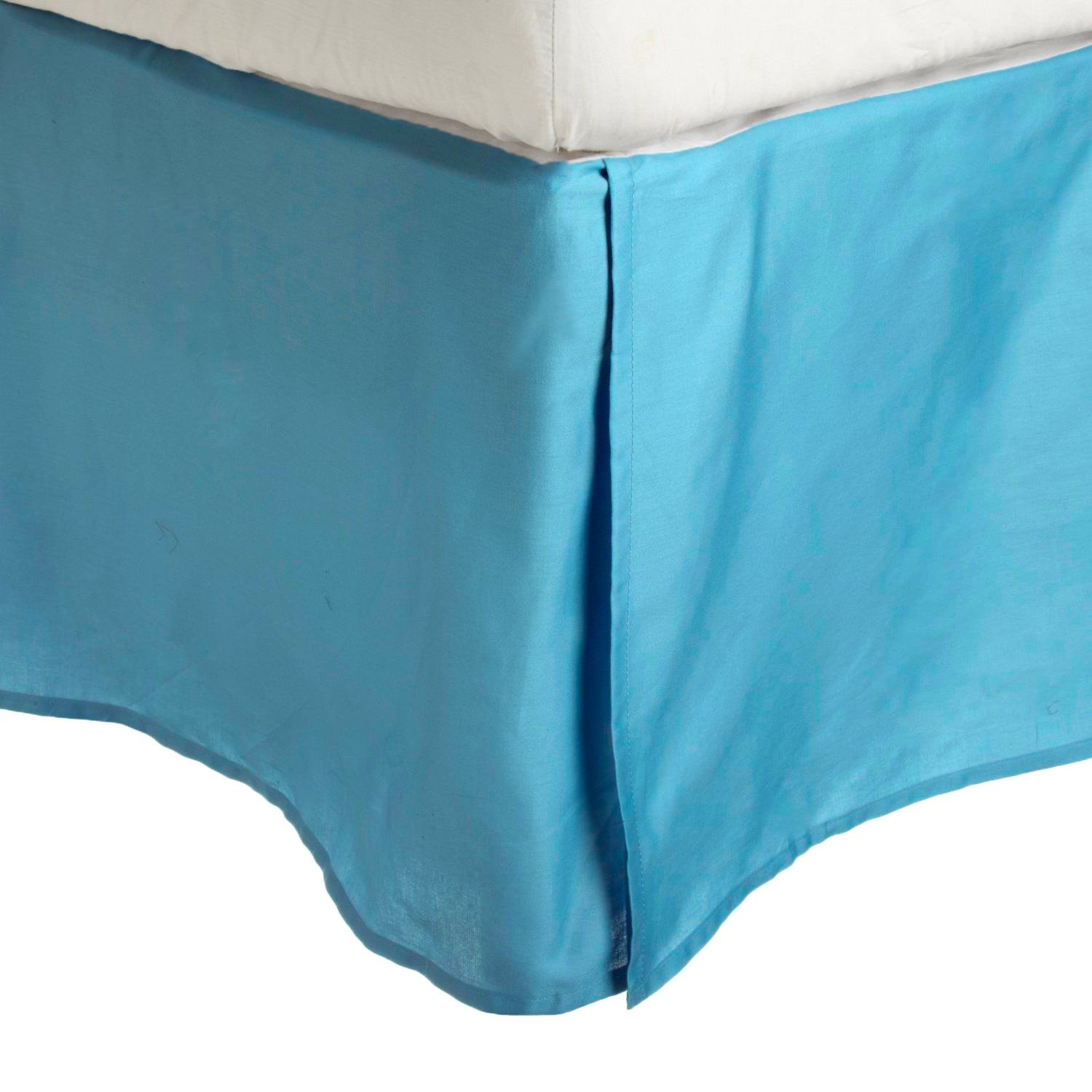 Premium 100% Microfiber Bed Skirt for Twin XL - Wrinkle-Free Aqua Color with Elegant Pleated Corners | Perfect for Guest Rooms, Dorm Decor & Luxury Bedroom Makeovers
