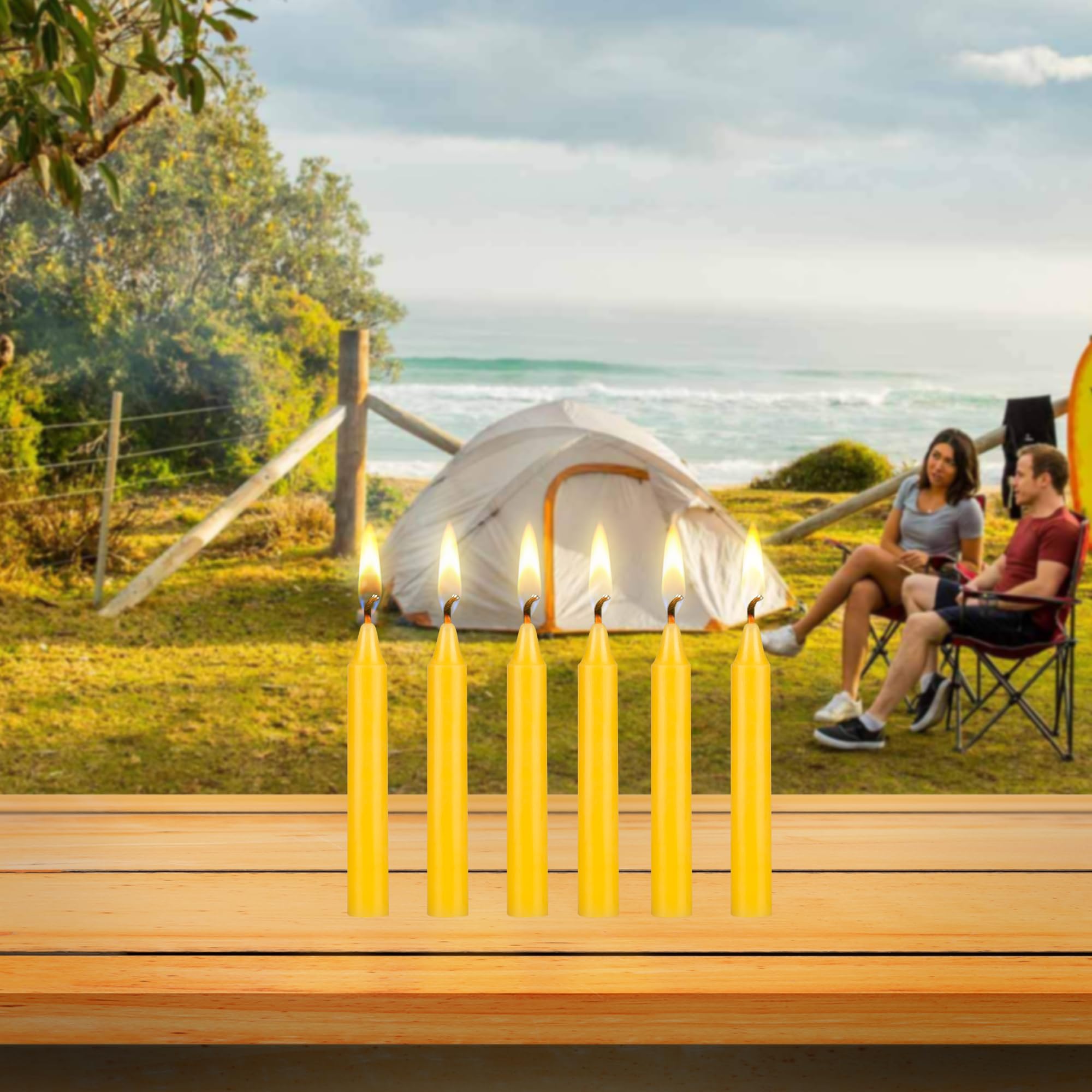 Premium 8-Pack Scented Citronella Taper Candles - 5
