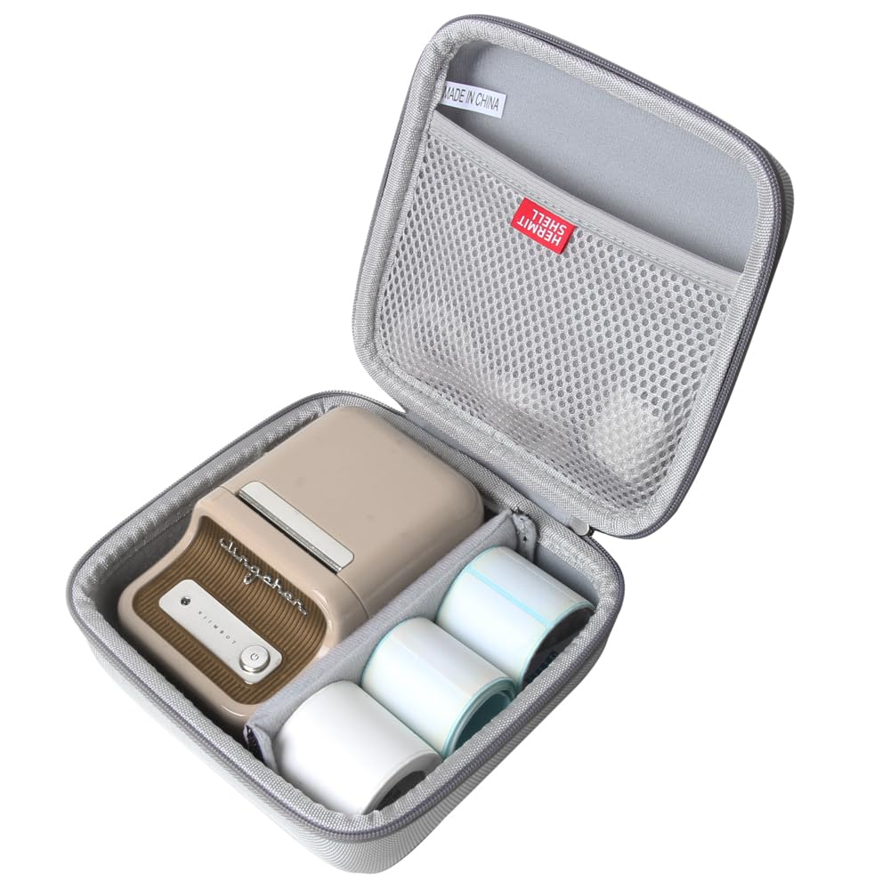 Hermitshell Hard Travel Case for NIIMBOT B21 Inkless Label Maker - Durable Protective Storage Box (White) - Perfect for Office, Travel & Home Organization