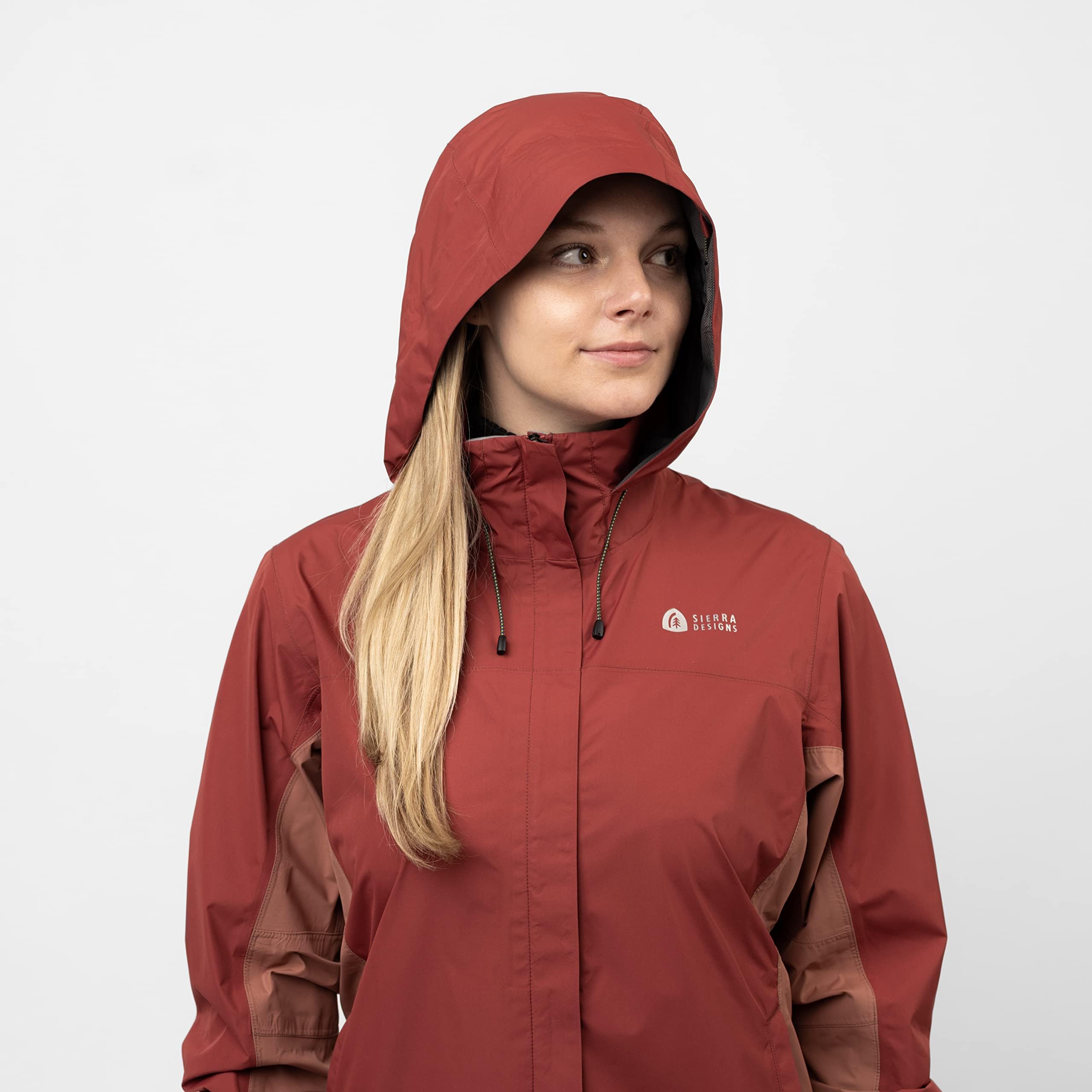 Sierra Designs Hurricane RAIN Jacket - Waterproof Windproof Outdoor Jacket for Men & Women - SM Size in Rosewood/Cedar Wood - Perfect for Hiking, Camping & Rainy Day Adventures