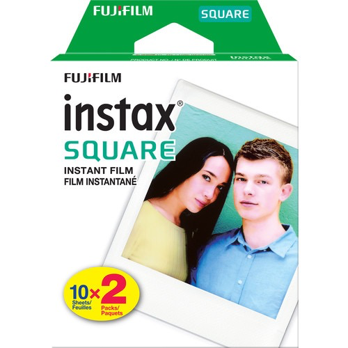 FUJI INSTAX SQUARE Instant Film 2 Pack (20 Exposures) - Compatible with INSTAX SQUARE SQ1/SQ6/SQ10/SQ20 Cameras - Perfect for Parties, Travel & Memory Keeping