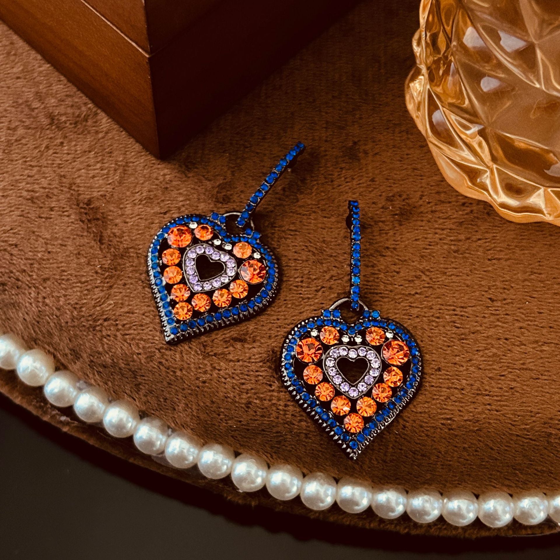 Bohemian Heart Beaded Drop Earrings for Women | Colorful Handmade Dangle Earrings | HE7561 | Perfect for Festivals, Weddings & Boho Fashion Accessories