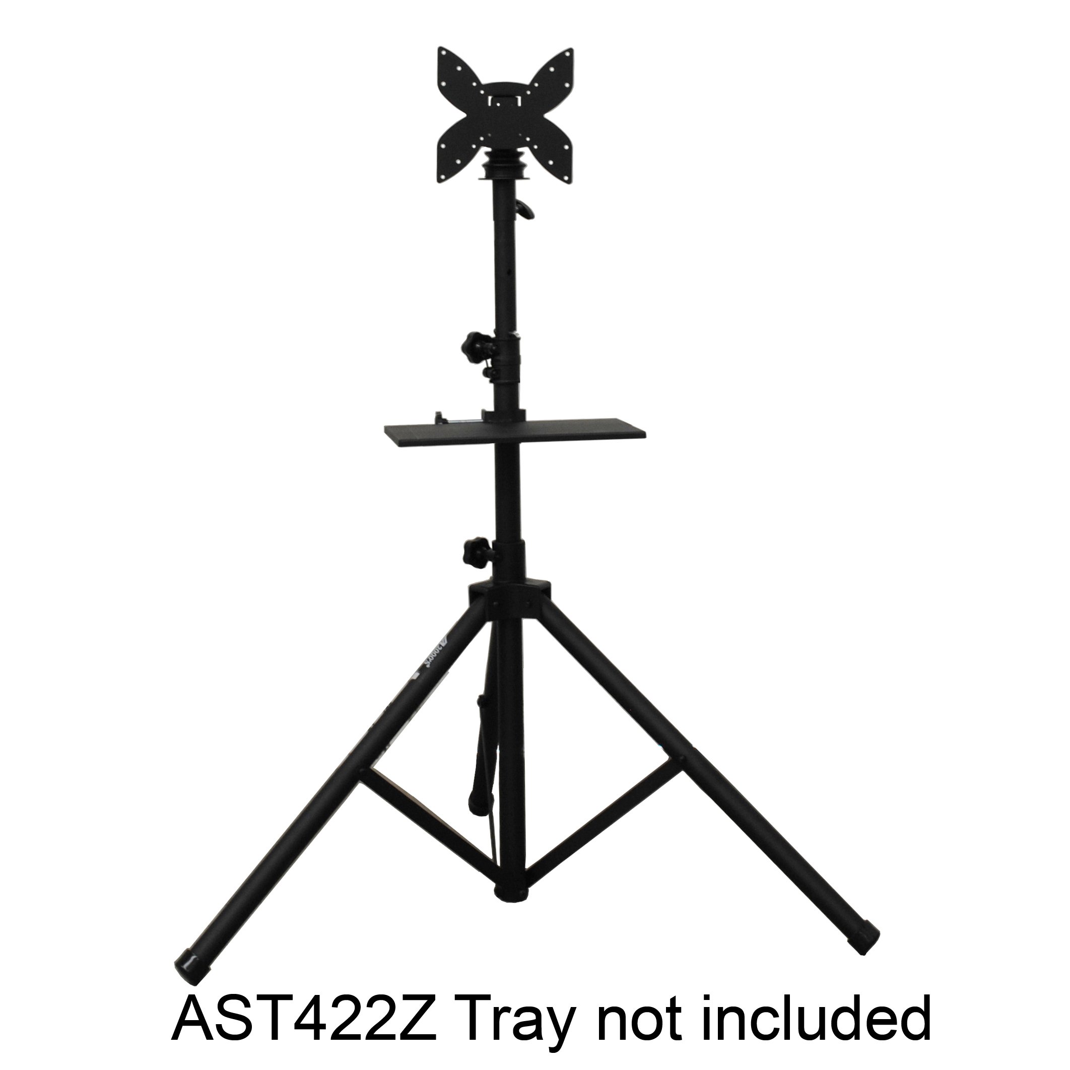 Audio 2000 Ast422y Flat Panel LCD TV/Monitor Stand with Foldable Tripod Leg - Adjustable Height TV Mount for Home Theater & Office Setup - Perfect for Living Room, Bedroom or Conference Room Displays