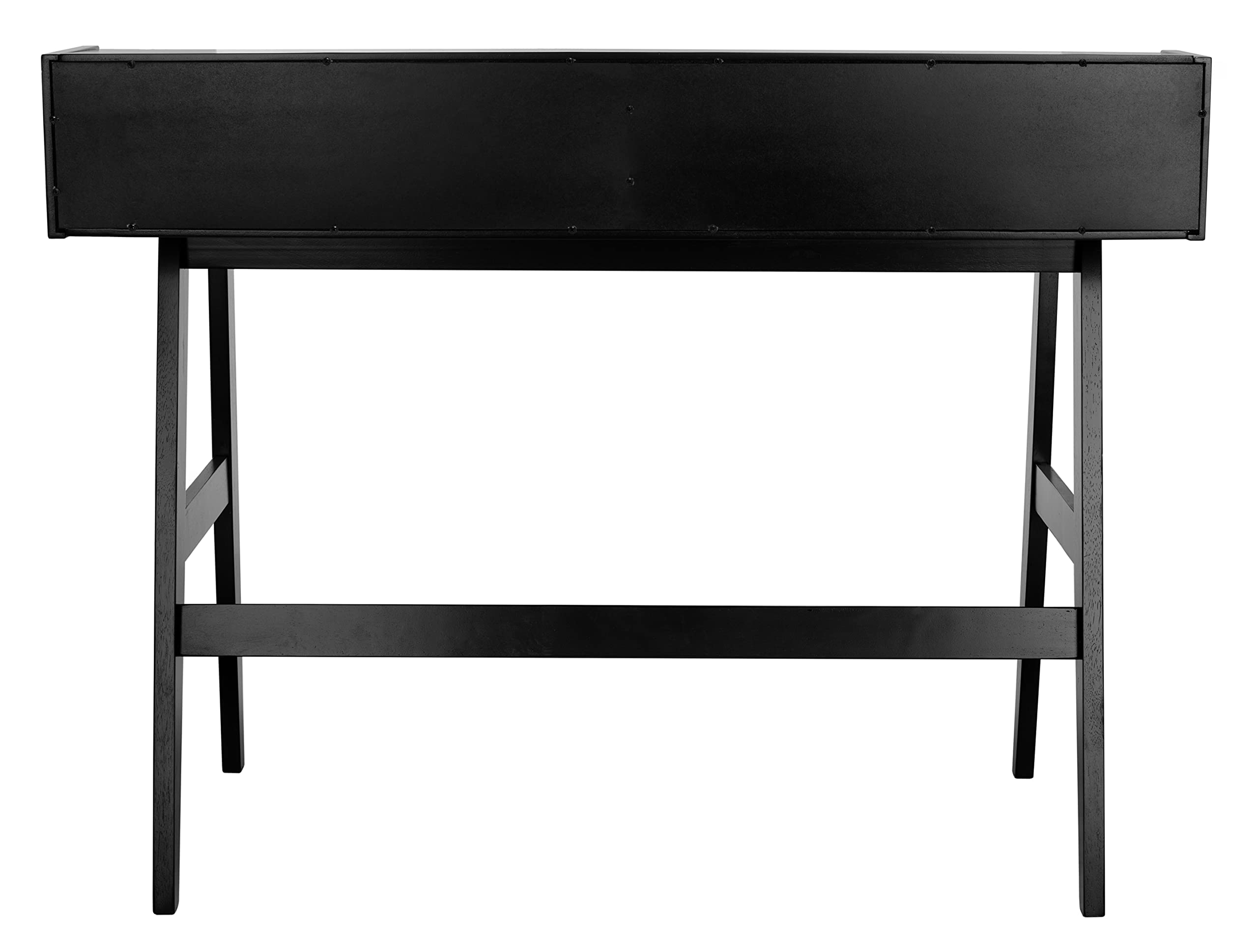 SAFAVIEH Wrigley Matte Black Writing Desk for Office, Living Room, Bedroom & Study - Modern Home Office Furniture with Drawers (Model DSK1400B) | Perfect for Small Spaces, Remote Work & Home Decor