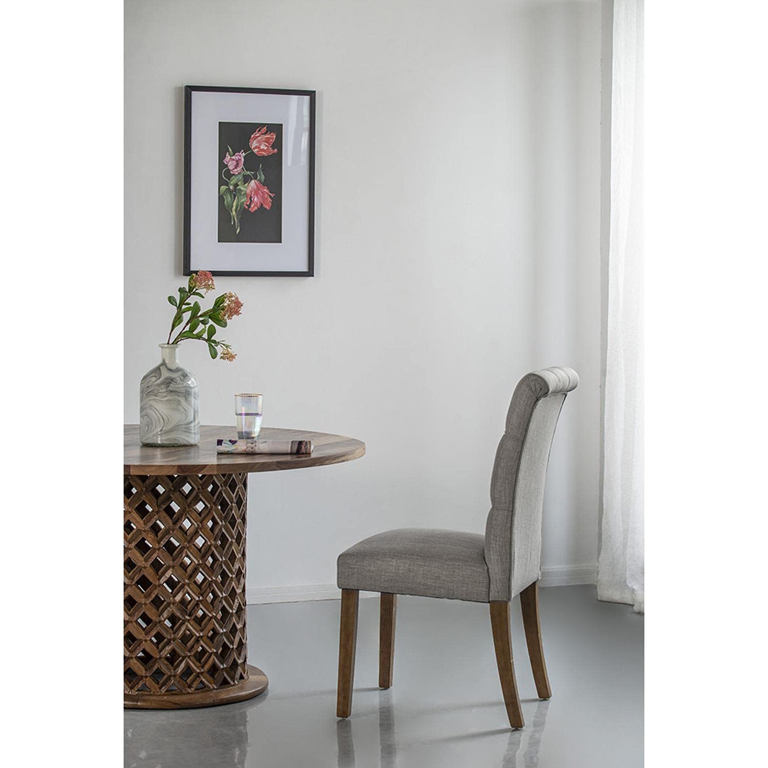 A & B Home 39 Inch Height Wooden Smoke Gray Armless Dining Chair - Modern Kitchen & Dining Room Furniture for Home, Restaurant, and Office Use
