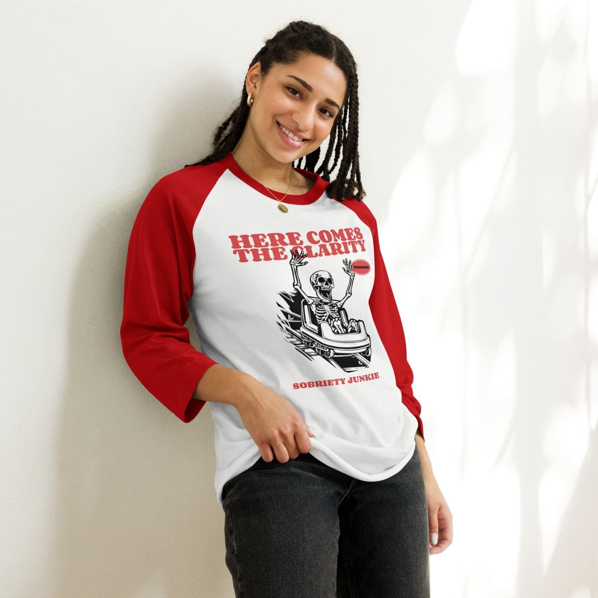 Clarity 3/4 Sleeve Raglan Shirt for Women - Comfortable Baseball Tee with Breathable Fabric - Perfect for Casual Wear, Yoga & Outdoor Activities