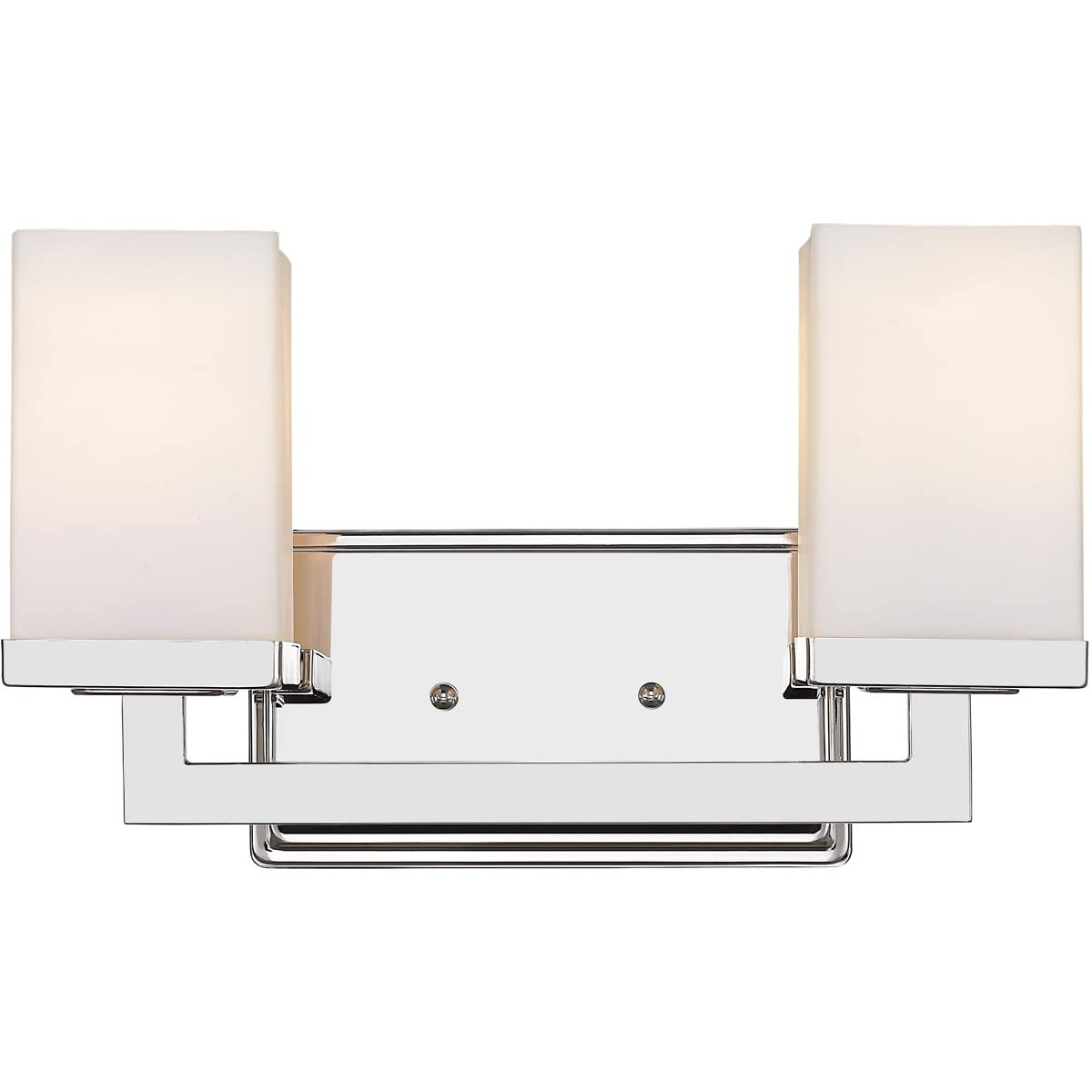 Z-Lite 1901-2V Tidal Two Light Bathroom Vanity Light - Chrome Finish Metal Frame with Matte Opal Glass Shade - Perfect for Modern Bathrooms, Powder Rooms and Dressing Areas