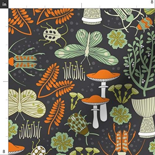 Premium Minky Fabric by The Yard - Soft Woodland Moths & Beetles Printed Fabric for Sewing Baby Blankets, Quilt Backing & Plush Projects - Cozy Nursery Decor & DIY Craft Material
