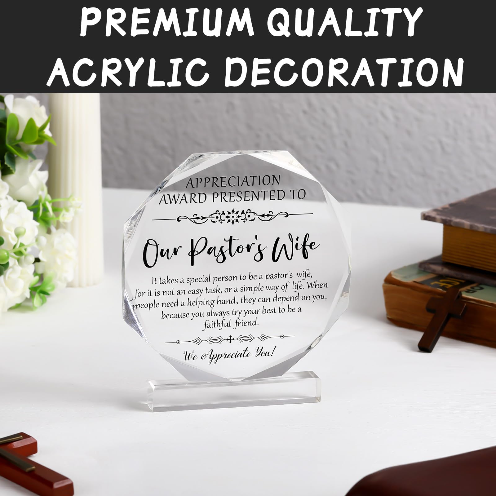Gerrii Pastor Appreciation Gift - Inspirational Acrylic Keepsake for Christian Pastors, Preachers & Religious Leaders - Perfect for Retirement, Birthday & Thank You Gifts for Men & Women - Ideal for Church Services, Bible Study & Ministry Appreciation Events
