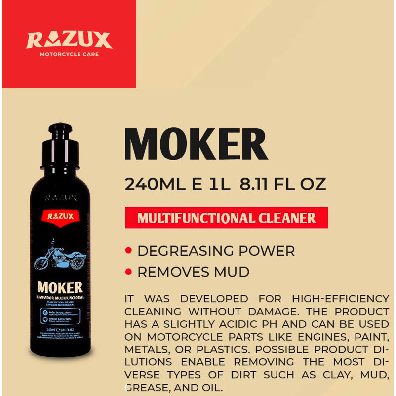 Razux Moker 240ml Multipurpose Cleaner - All-Purpose Household Cleaning Spray for Kitchen, Bathroom, Floors & More | Safe & Effective for Home & Office Use