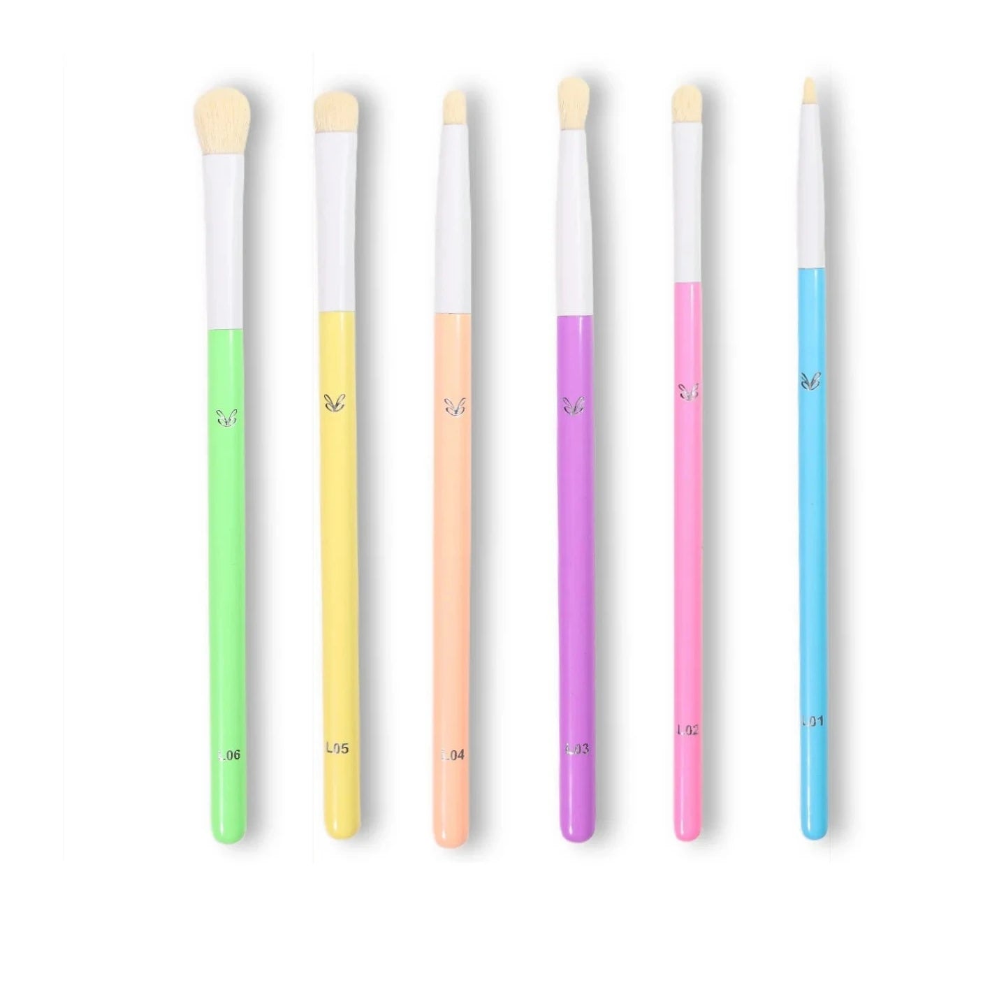 Lins x Blend Bunny Makeup Brush Set - Professional Vegan Cosmetics Brushes for Eyeshadow, Blending & Contouring | Perfect for Makeup Artists & Beauty Enthusiasts