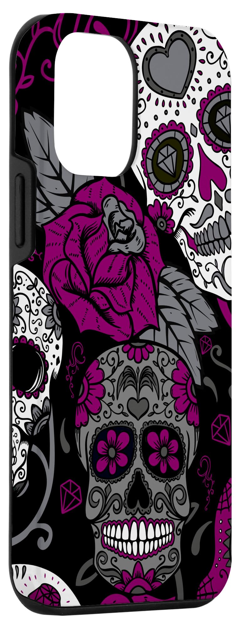 Trendy Mexican Day of the Dead Purple Sugar Skulls iPhone 12 Mini Case - Durable Protective Cover for Everyday Use, Parties & Halloween