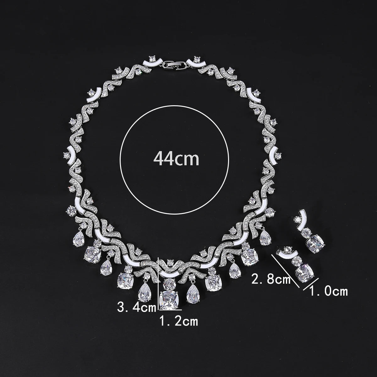 Stunning Multicolored Zirconia Necklace & Earring Set for Women - Perfect Bridal Jewelry & Wedding Gift - Elegant for Parties, Anniversaries & Special Occasions