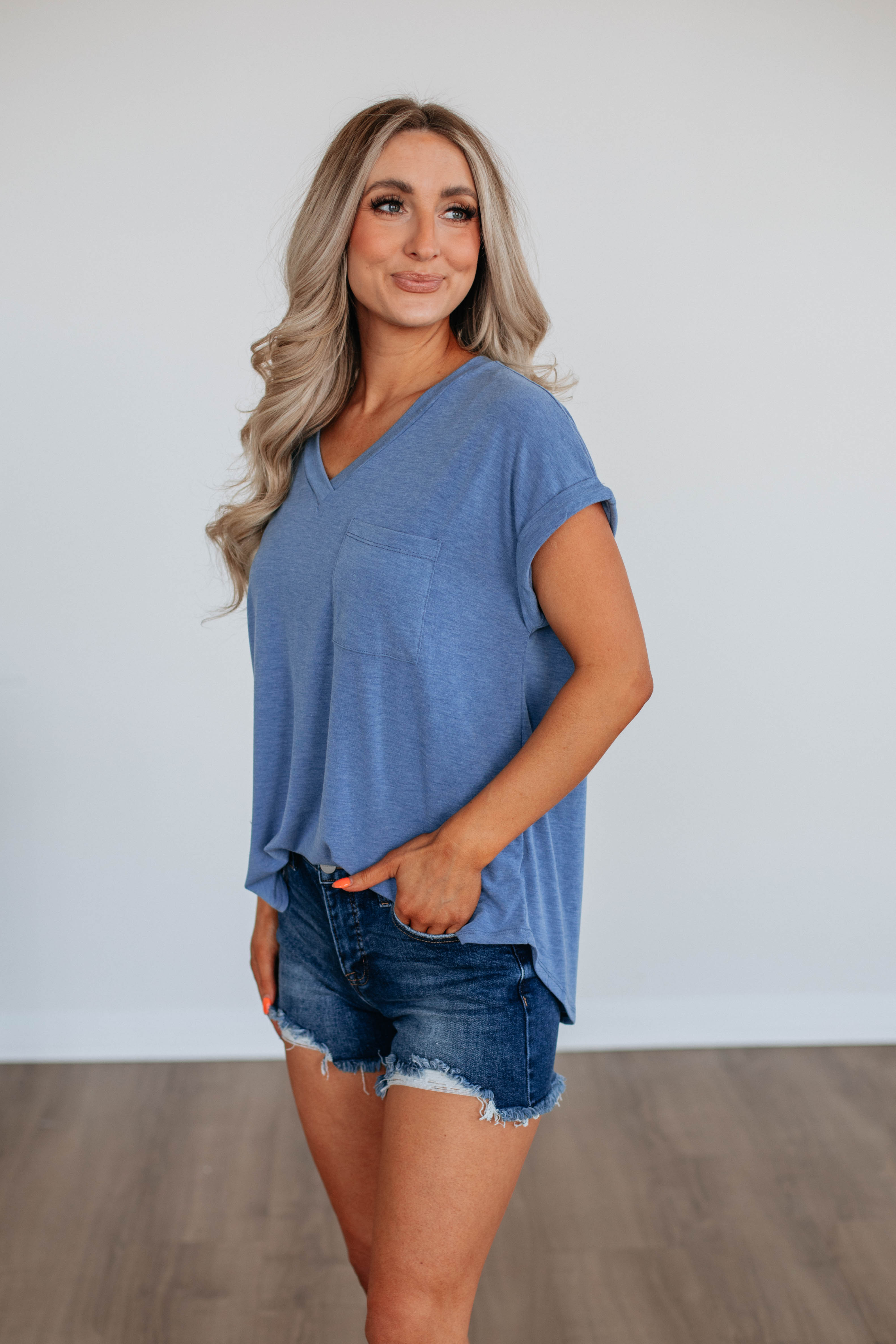 Ardell Basic Tee - Soft Cotton Crewneck T-Shirt for Men & Women | Steel Blue | Casual Everyday Wear & Layering Essential