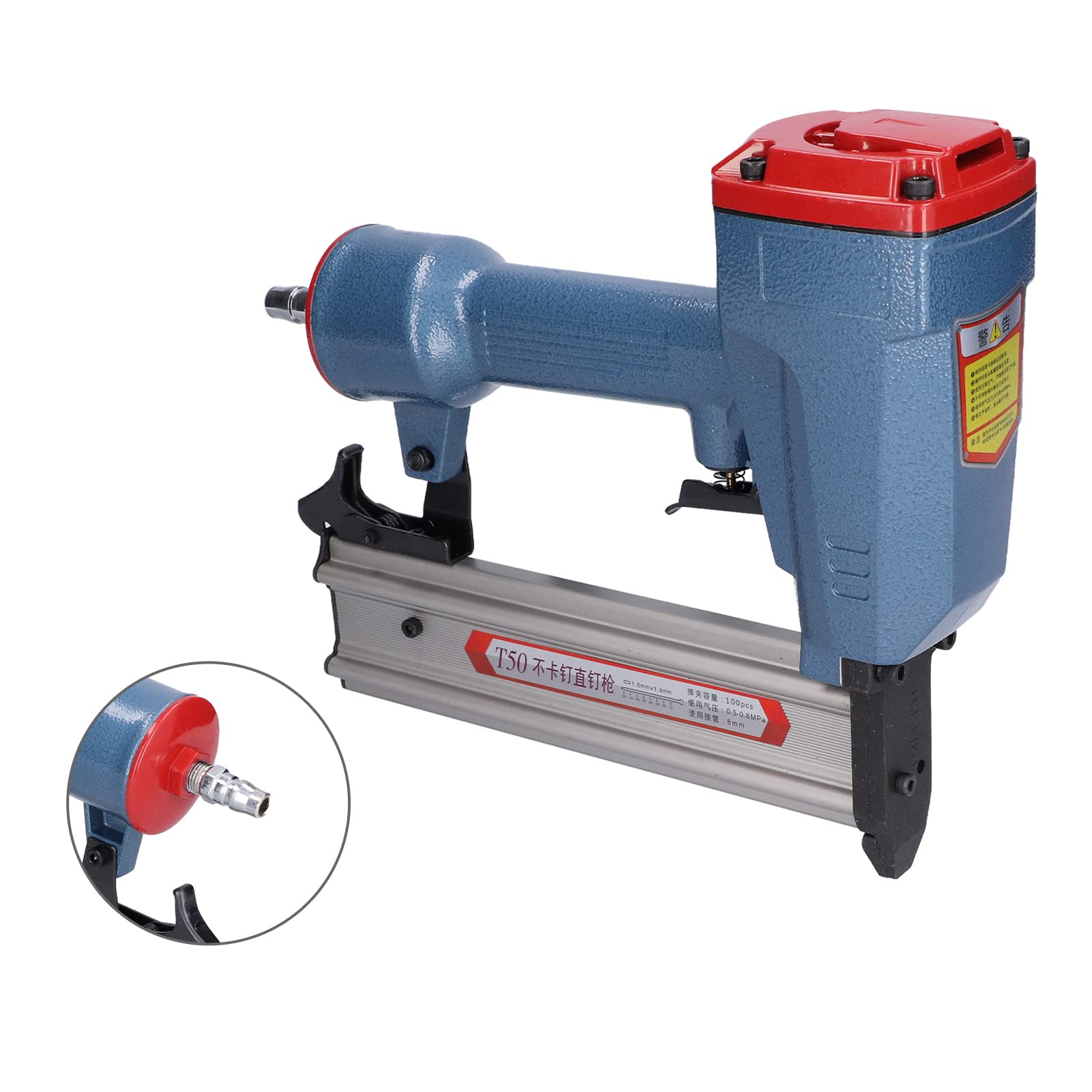 Pneumatic Brad Nailer 15-50mm Nail Length - Fast Nailing Stapler for Carpentry, Woodworking & Home Decoration | Ideal for DIY Projects, Furniture Making & Trim Work