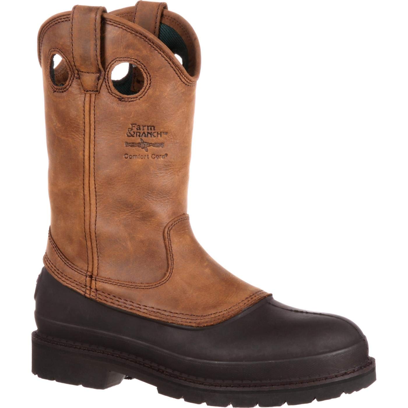 Georgia Boot Muddog Wellington Work Boot - Waterproof Steel Toe Men's Work Boots for Construction, Farming & Outdoor Work - Durable Slip-Resistant Safety Shoes for Heavy Duty Jobs