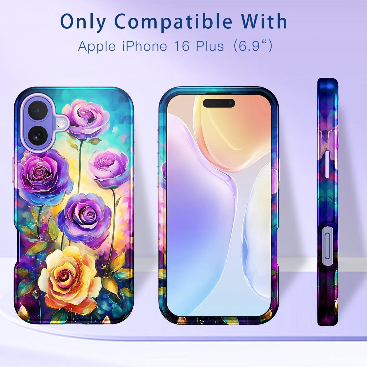 iPhone 16 Pro Case - Heavy Duty Shockproof Rugged Cover with Hybrid Hard PC & Soft Rubber | 3-in-1 Full Body Protection | Slim Design for Women | Perfect for Outdoor, Work & Daily Use