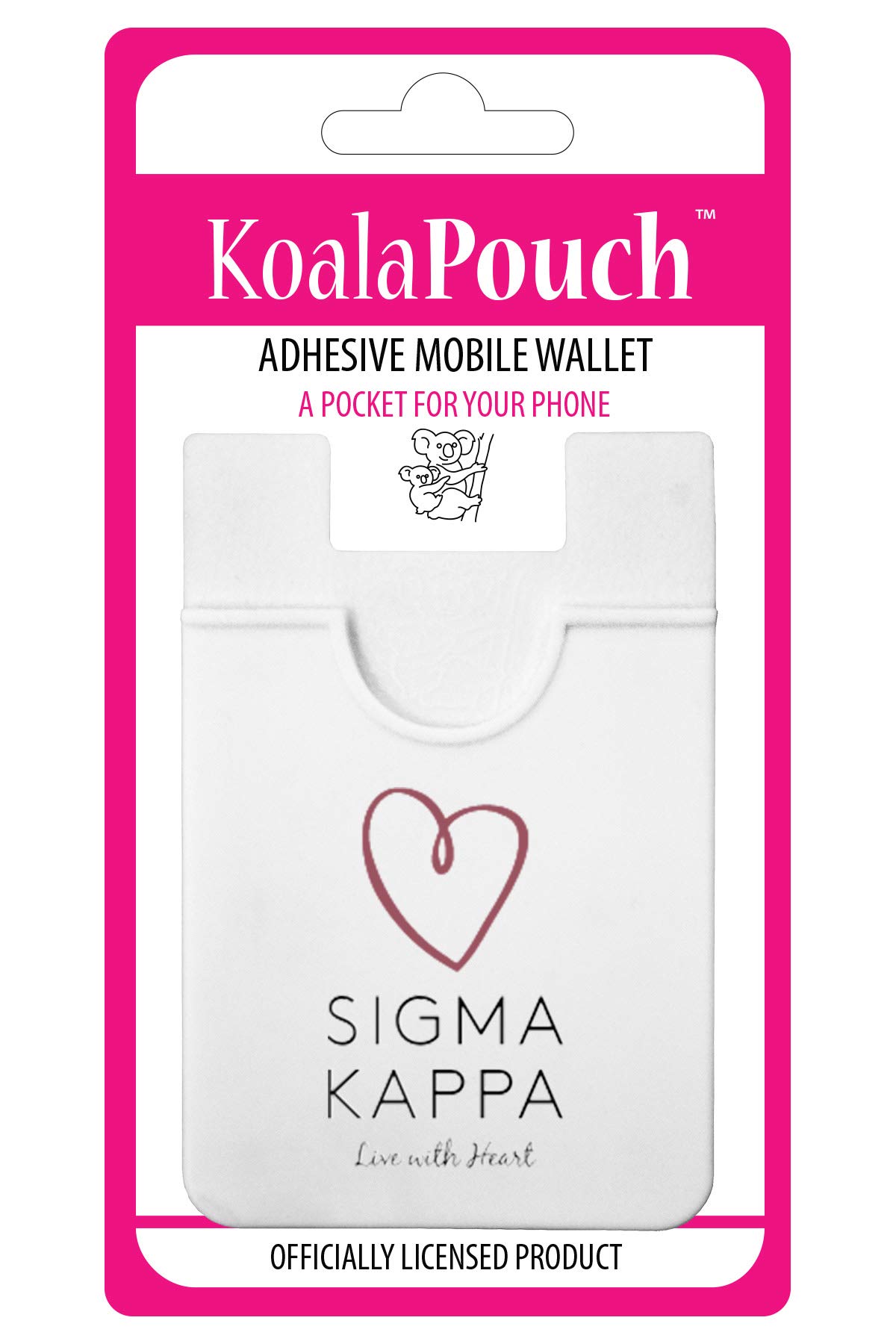 Sigma Kappa Sorority Koala Pouch - Custom Logo Adhesive Phone Wallet for iPhone & Android - Perfect for Greek Life, College Events & Everyday Use