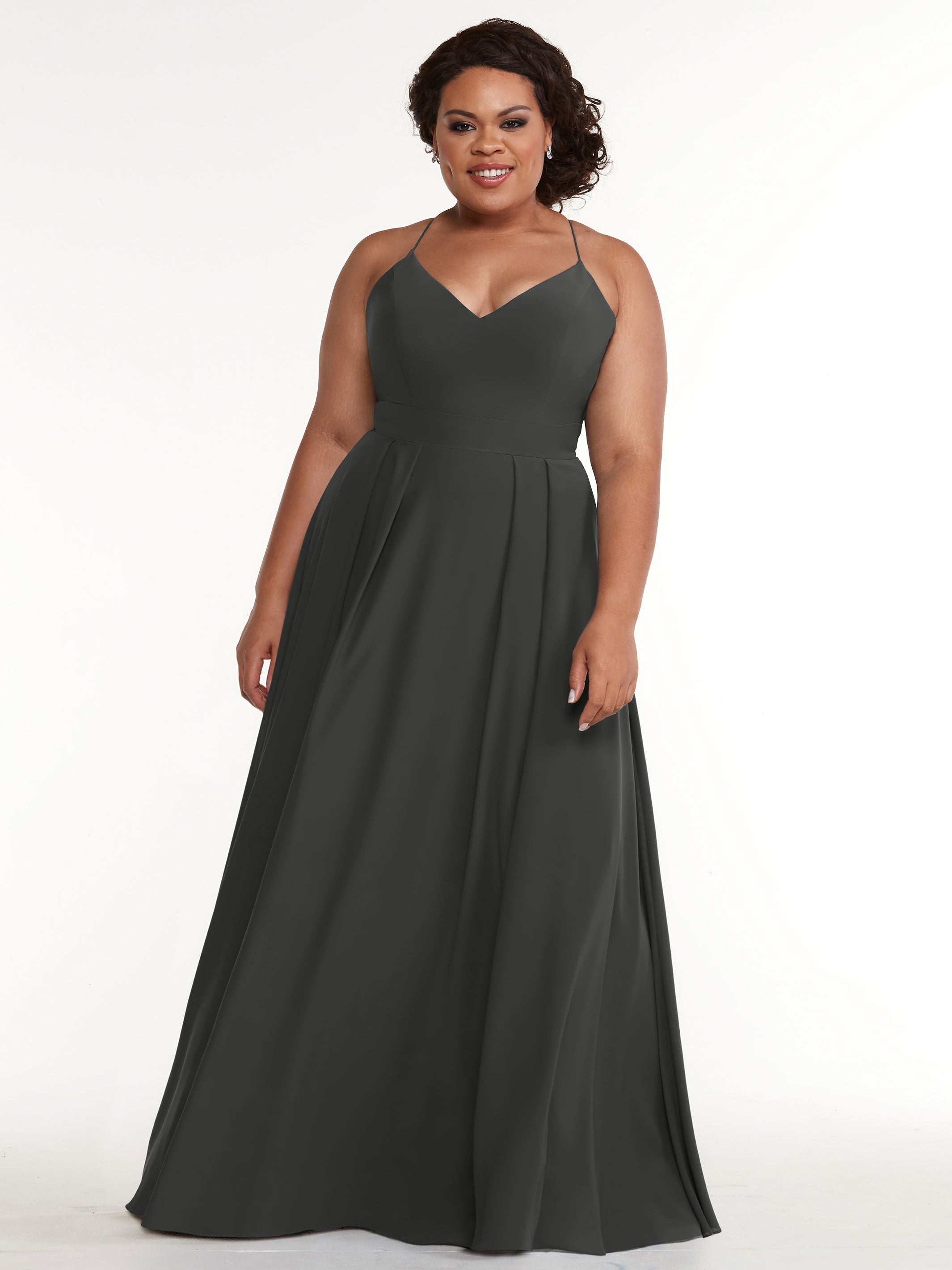 Elegant 83027 Simple Stretch Chiffon A-Line Bridesmaid Dress with Pleats - Perfect for Weddings, Formal Events & Special Occasions