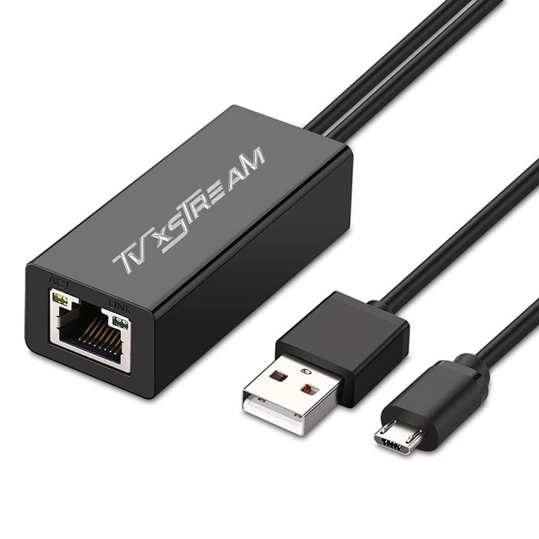 xStream USB to Ethernet Adapter for Fire TV Stick (2nd Gen & 4K) & Chromecast - 100Mbps RJ45 LAN Network Adapter with Micro USB (Not Type-C) - Black - Perfect for Streaming, Gaming & Stable Internet Connection