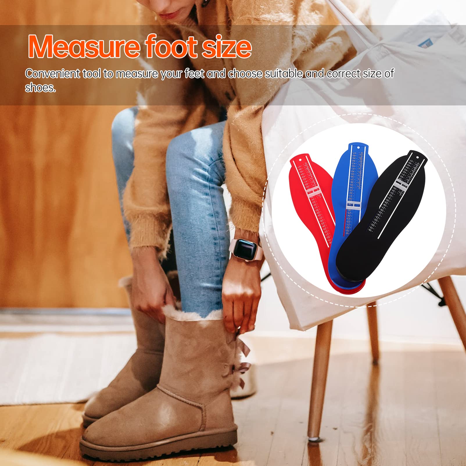 3PCS Foot Measurement Device for Adults - UK Shoe Size Measuring Ruler for Men & Women | Perfect for Online Shopping, Shoe Fitting at Home, and Podiatry Use