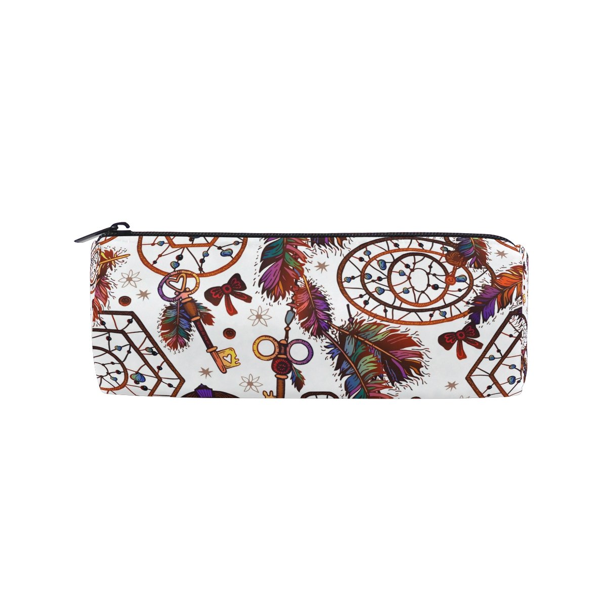 Boho Tribal Pencil Case - Large Capacity Zipper Pouch for School & Office Supplies