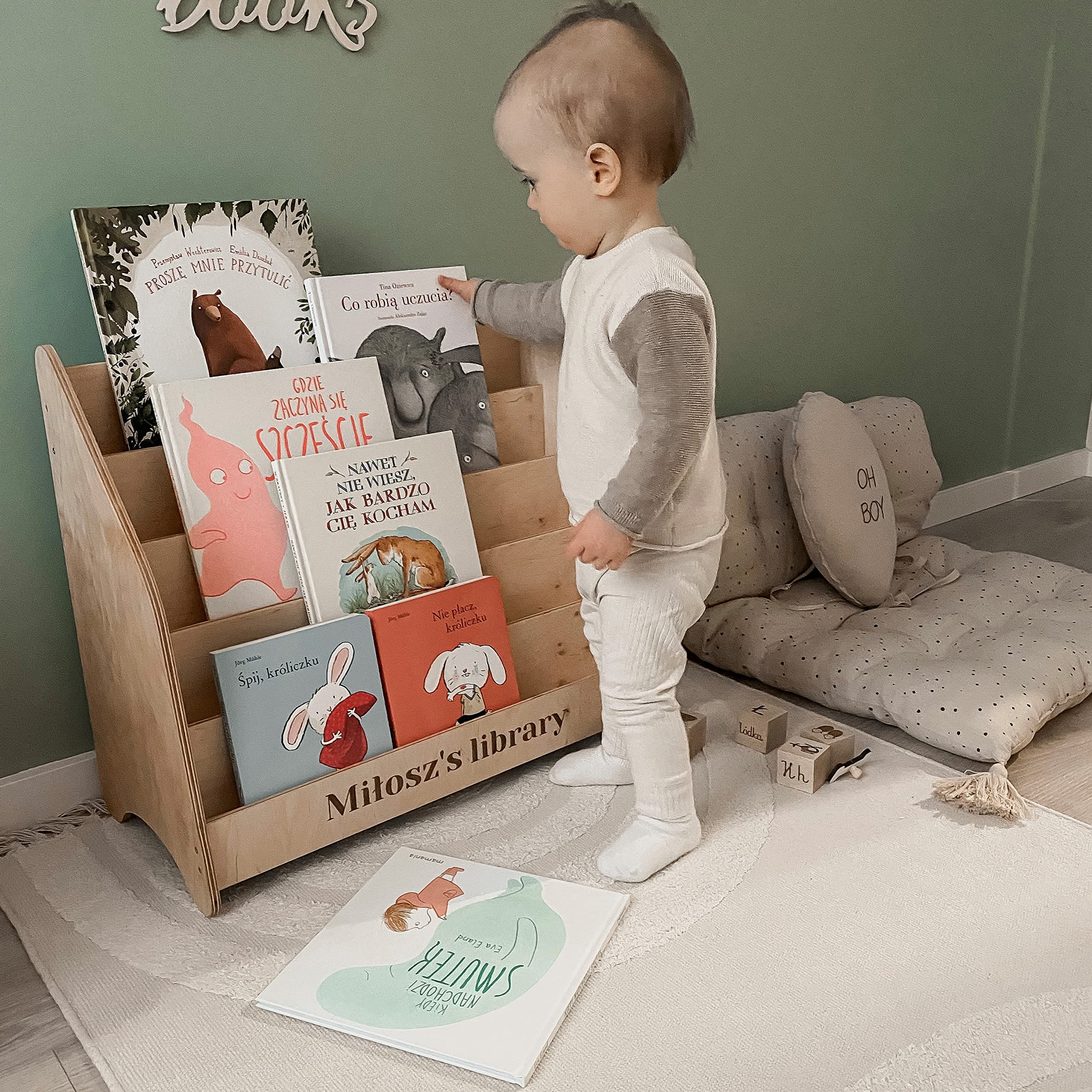 Montessori Bookcase for Kids - Wooden Bookshelf & Toy Storage Organizer for Toddler Room, Playroom & Nursery - Perfect Gift for 2nd & 3rd Birthday (Small, White) - Ideal for Reading Nook, Daycare & Homeschool Classroom Setup