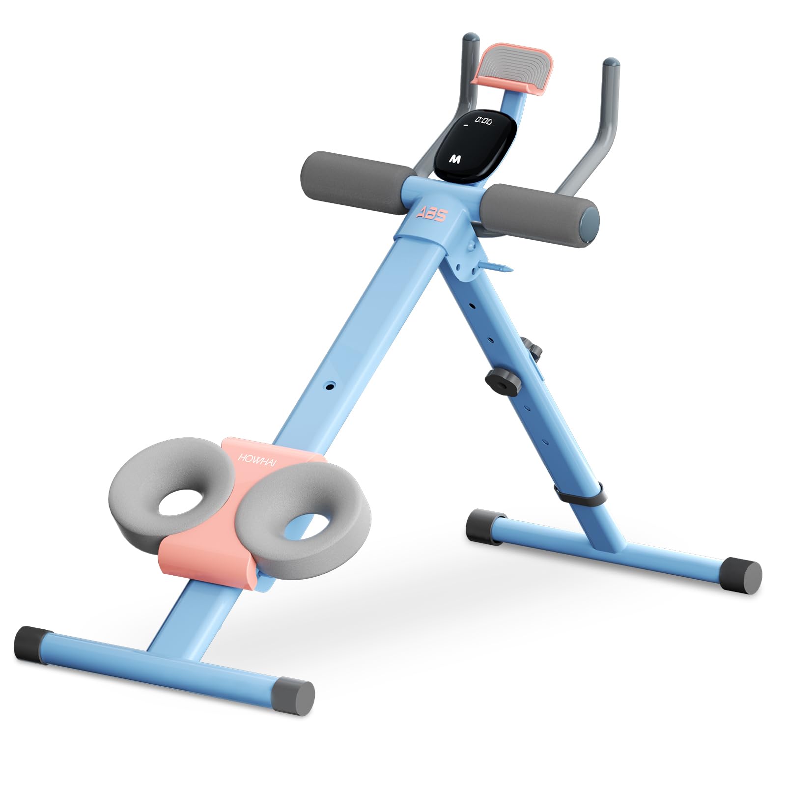 Foldable Adjustable Ab Machine for Home Gym - Abdominal Trainer with Phone Holder & Touch Display for Core Workouts | Perfect for Home Fitness & Stomach Exercises