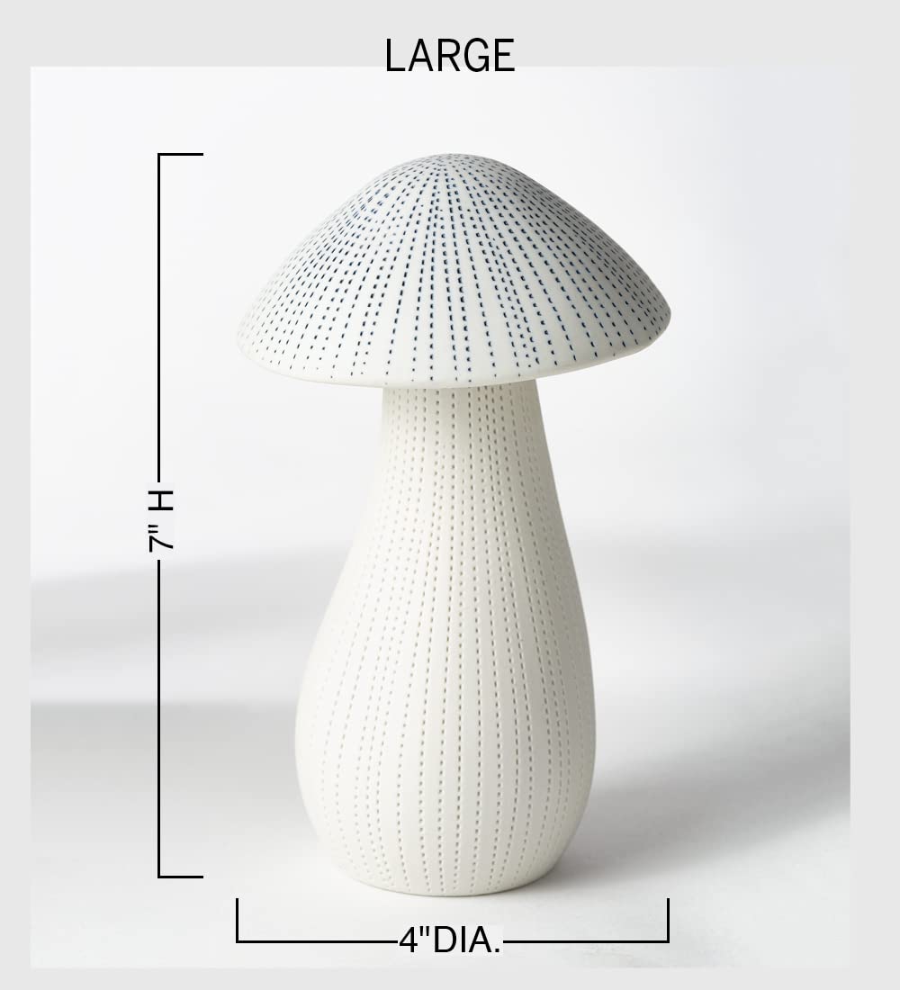 VivaTerra Handcrafted Ceramic Mushroom Essential Oil Diffuser - Aromatherapy Home Decor for Bathroom, Entryway, Kitchen, Bedroom & Office - Large Ceramic Reed Diffuser with Natural Rattan Sticks (Perfect for Relaxation, Spa Nights & Home Fragrance)