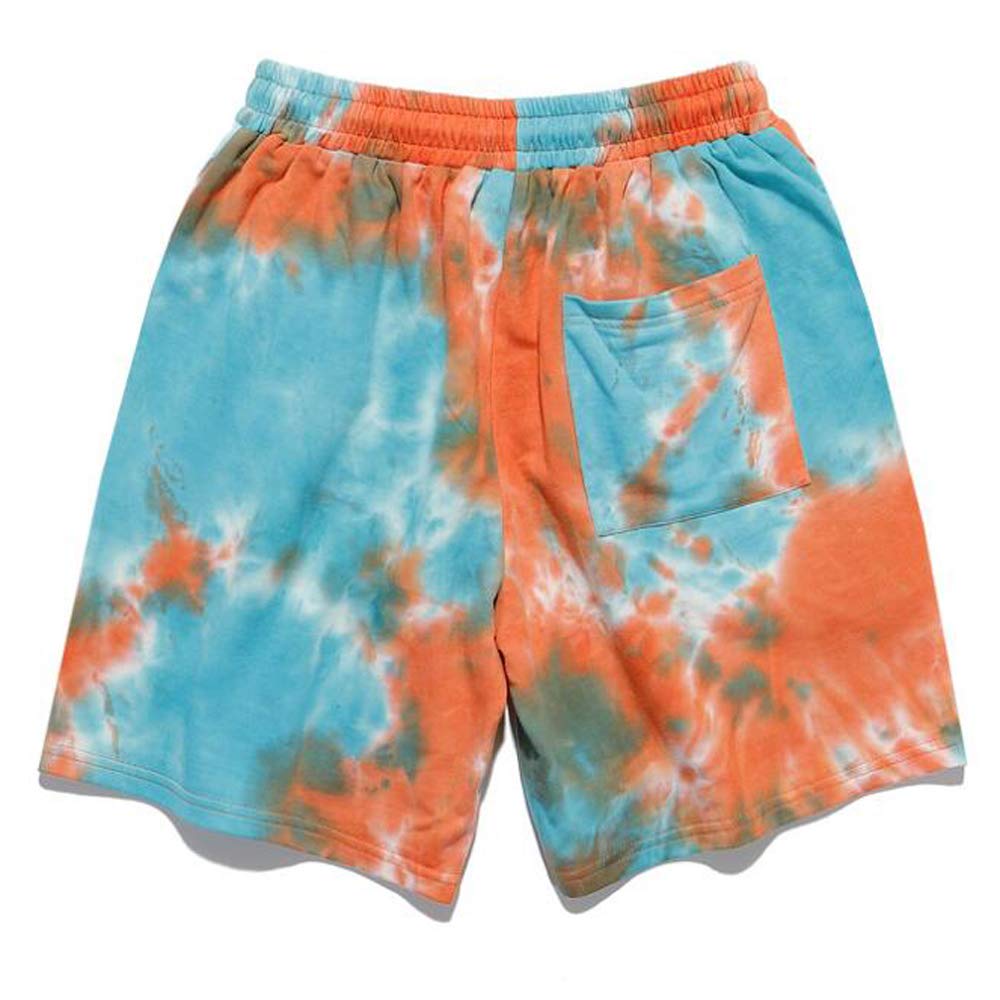 Men's Tie-Dye Casual Shorts with Drawstring - Comfortable Summer Workout, Running & Beach Shorts for Outdoor Activities and Relaxation