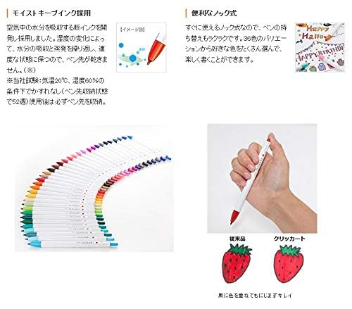 ZEBRA Knock Felt Tip Marker Pen - CLICKART Fine Point (Red) - Ideal for Office, School, Art Projects & Bullet Journaling