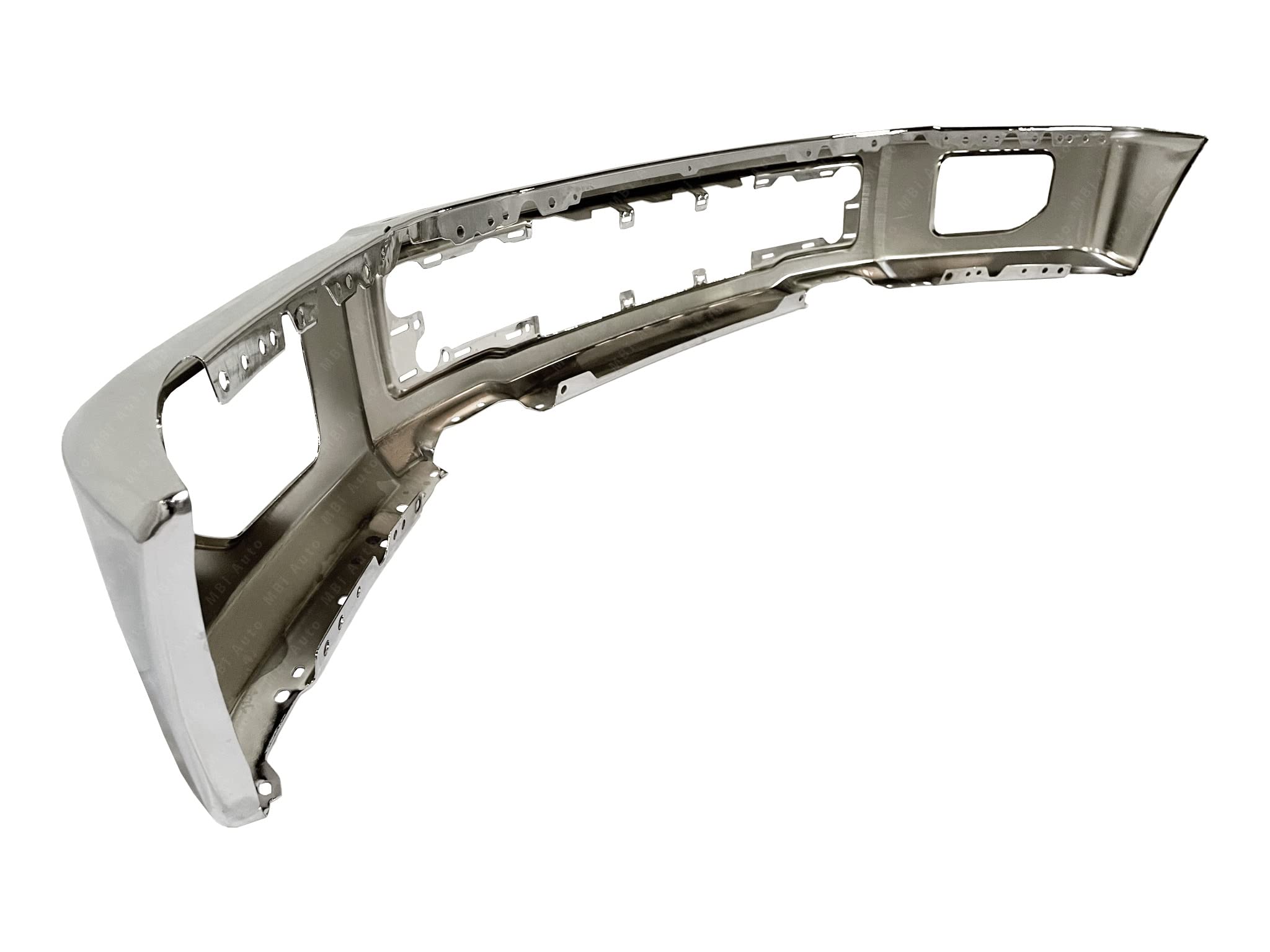 Chrome Front Bumper with Fog Light Holes for 2015-2017 Ford F150 Pickup Truck | FO1002422 | Perfect for Off-Roading & Daily Driving