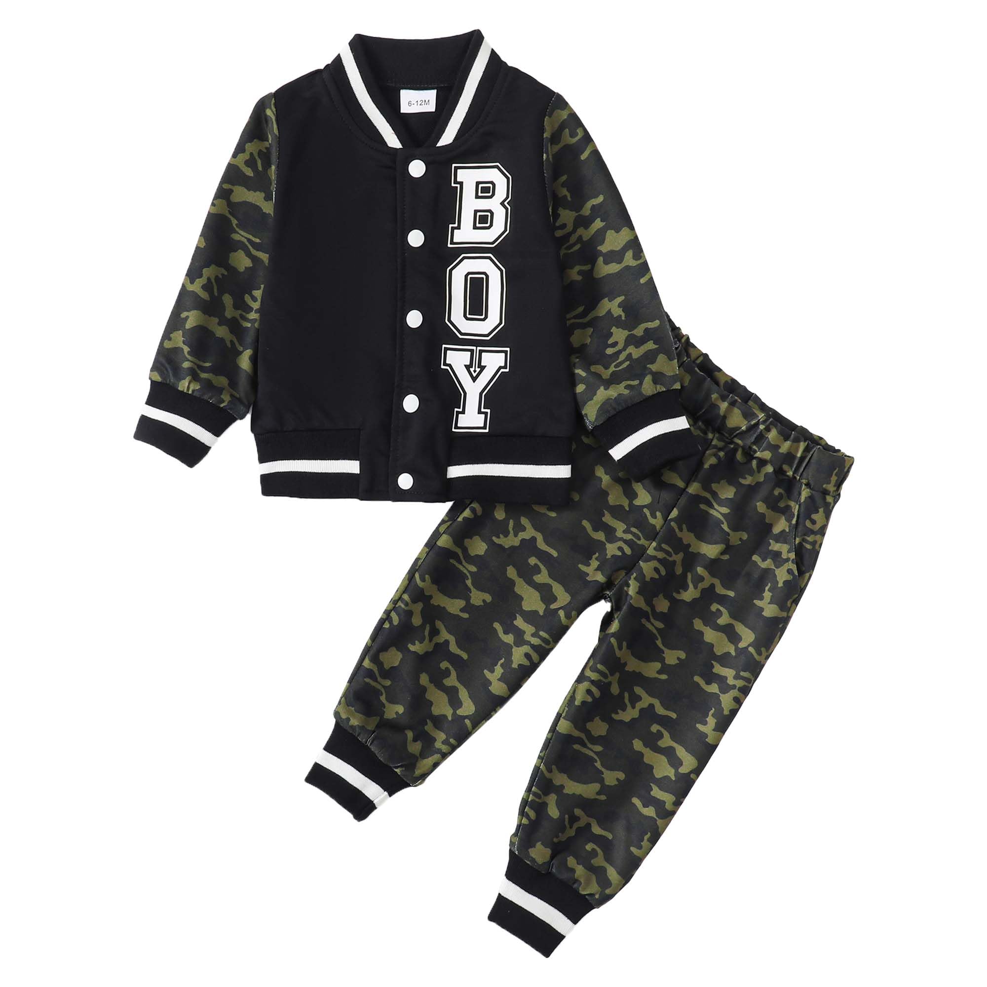 Baby Boy Outfits - Toddler Boys' Bomber Varsity Jacket & Sweatpants Set for Fall & Winter | Cute Casual Wear for Playdates & Family Outings
