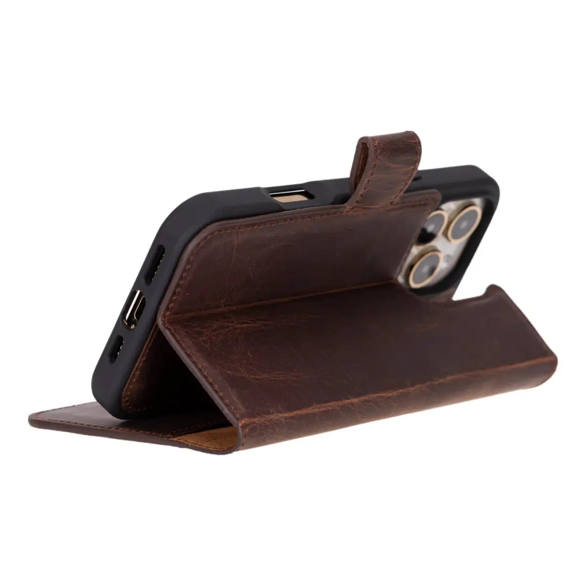 Vintage Brown Distressed Leather Wallet Case for iPhone 16 Pro Max - Slim Protective Phone Cover with Card Slots | Perfect for Everyday Use, Travel & Business (6.7 Inch)