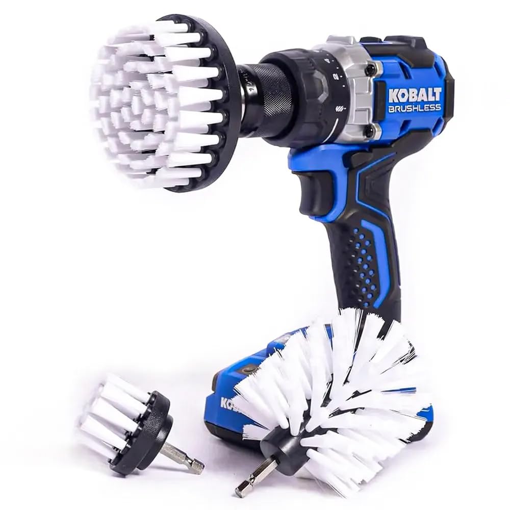 Diamond Shine 3-Pack Soft Drill Brush Attachment - Converts Drill to Electric Scrubber for Car Detailing, Carpet Cleaning, Upholstery & Glass - Perfect for Auto Detailing, Home Deep Cleaning & DIY Projects