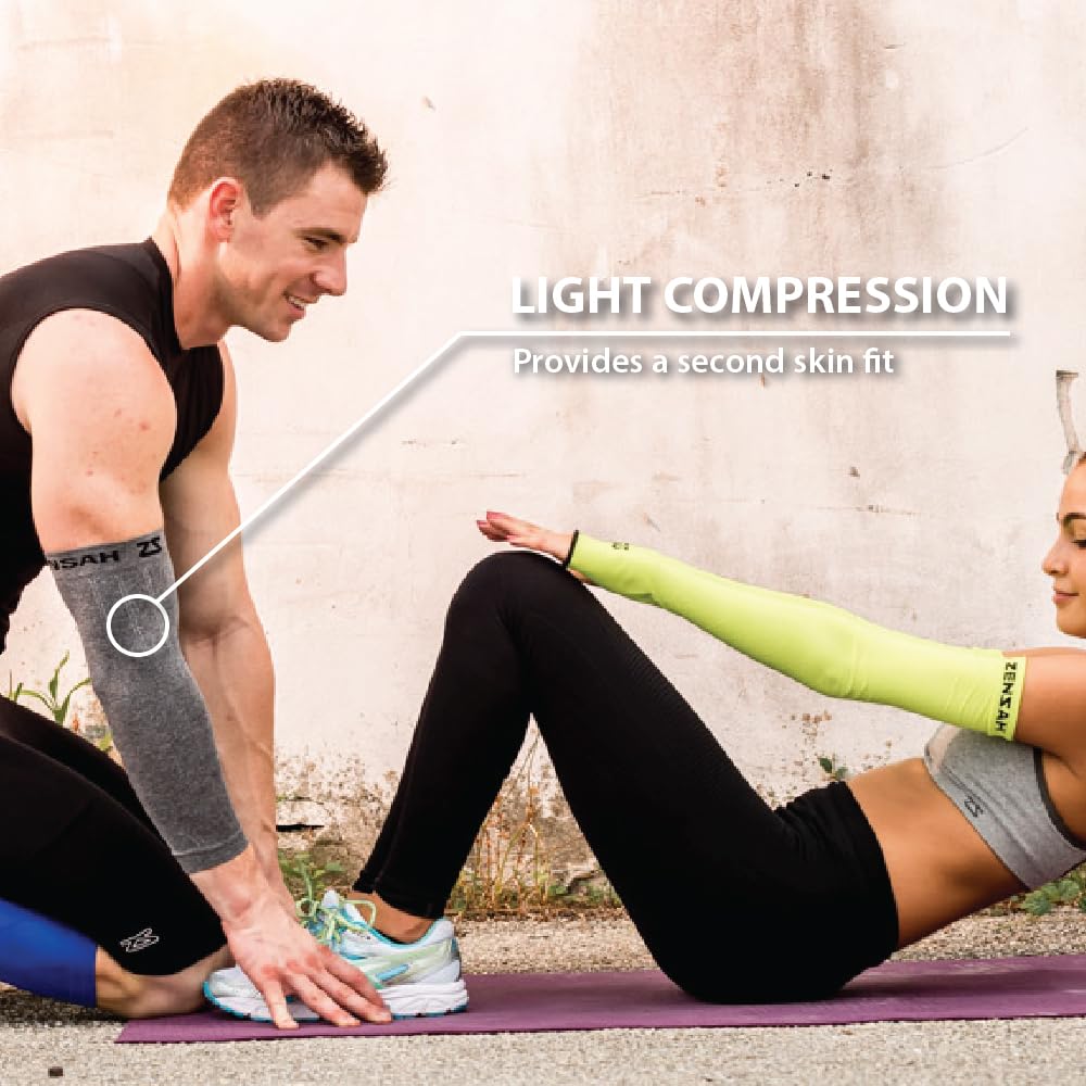 Zensah Compression Arm Sleeves for Men & Women - USA Made Thermal Arm Warmers with UV Protection for Cycling, Running, Hiking & Outdoor Sports - Stay Warm & Protected During Workouts