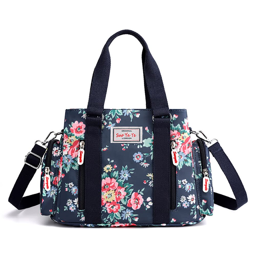 Waterproof Lightweight Printed Shoulder Bag - Multi Pocket Crossbody Purse for Women - Durable Business Travel Tote Bag for Work, Commuting & Shopping (Perfect for Office, Gym & Weekend Outings)