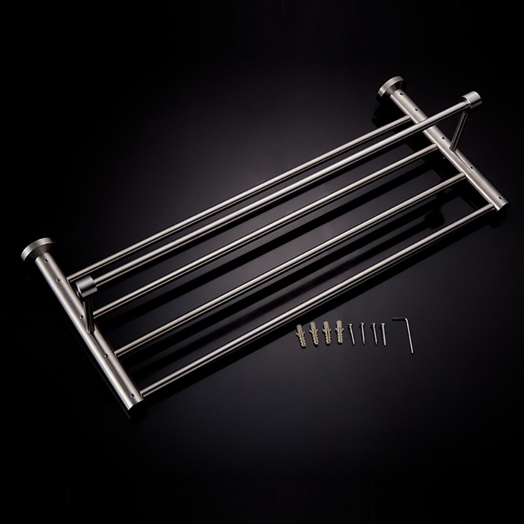BXGJ Stainless Steel Towel Bar - 304 Brushed Wall Mounted Bathroom Towel Rack (100cm) - Perfect for Modern Bathrooms, Spas, and Luxury Hotels