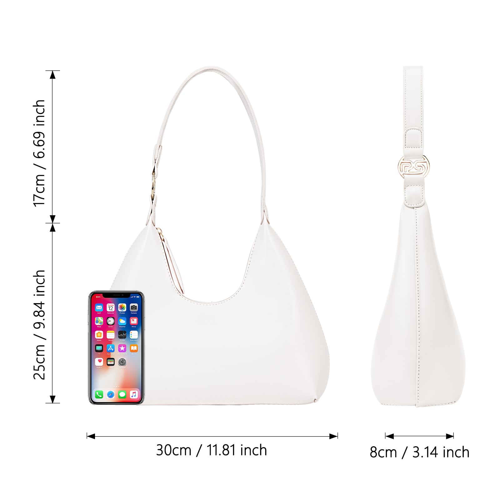 PS PETITE SIMONE Women's Shoulder Bag - Small Hobo Crescent Crossbody Purse for Everyday Use | Trendy Fashion Handbag 2025 | Perfect for Work, Shopping & Travel Accessories