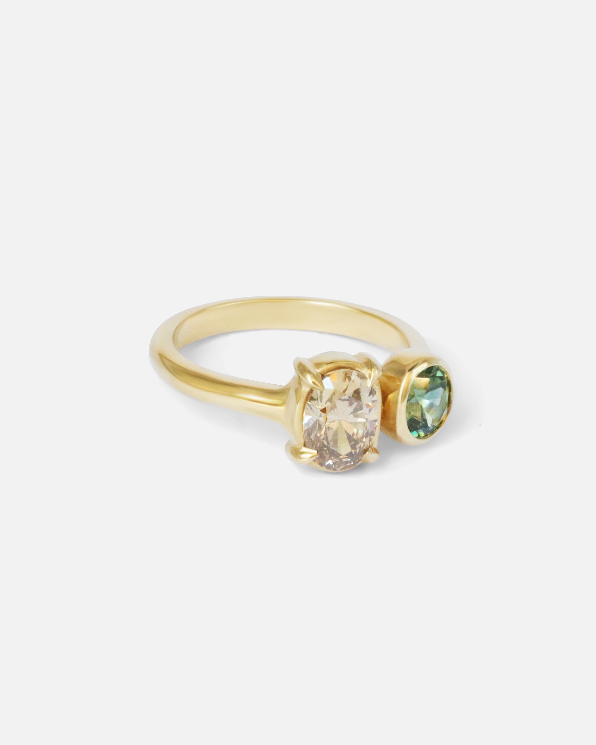 Toi Et Moi Ring - Elegant 14K Gold Champagne Diamond Engagement Ring for Women | Perfect for Proposals, Anniversaries & Romantic Gifts