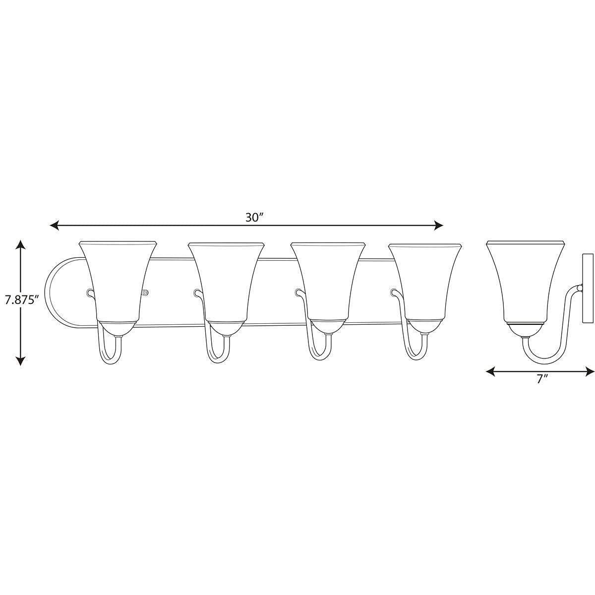 Progress Lighting Classic Collection 4-Light Bathroom Vanity Light Fixture - Perfect for Modern Bathrooms, Powder Rooms & Dressing Areas