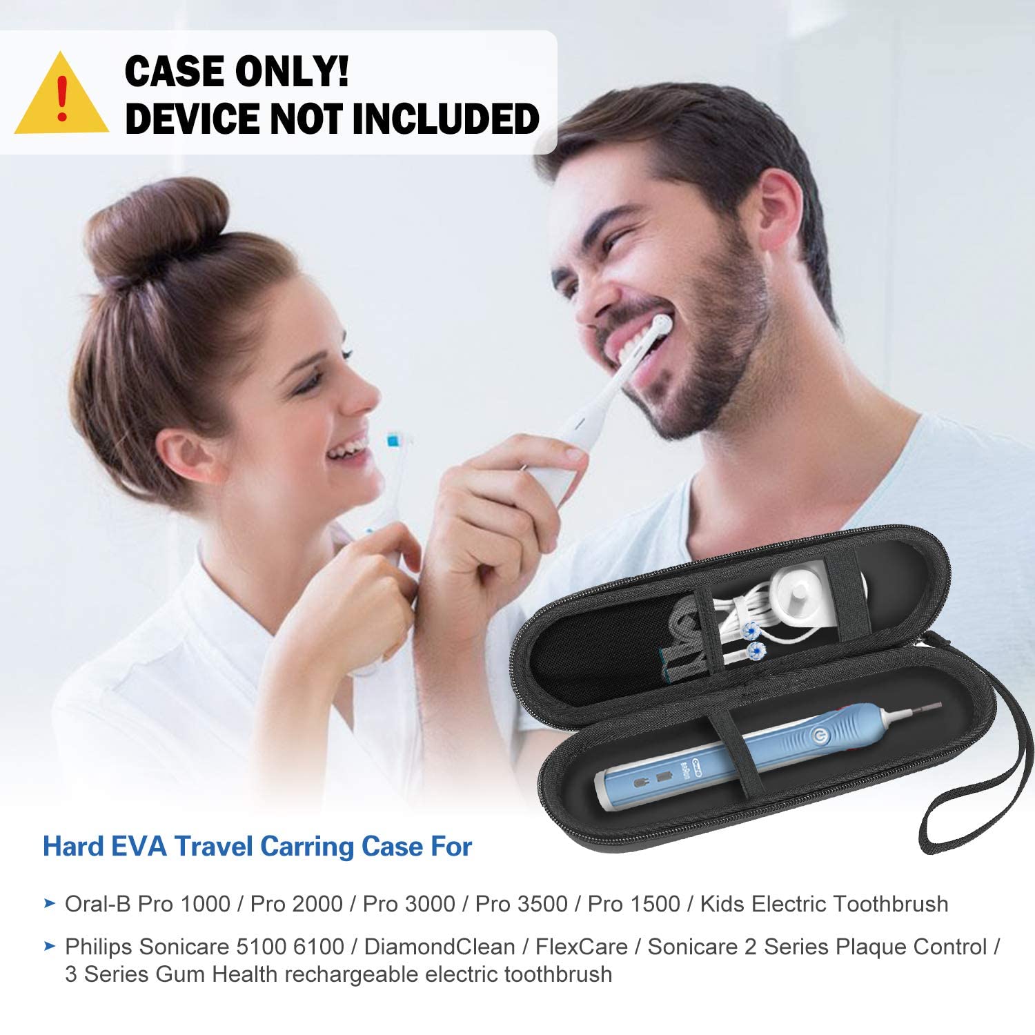 ProCase Electric Toothbrush Travel Case with Hard Protective Cover - Waterproof & Compact Design for Oral B, Philips Sonicare - Perfect for Travel, Camping & Gym Use