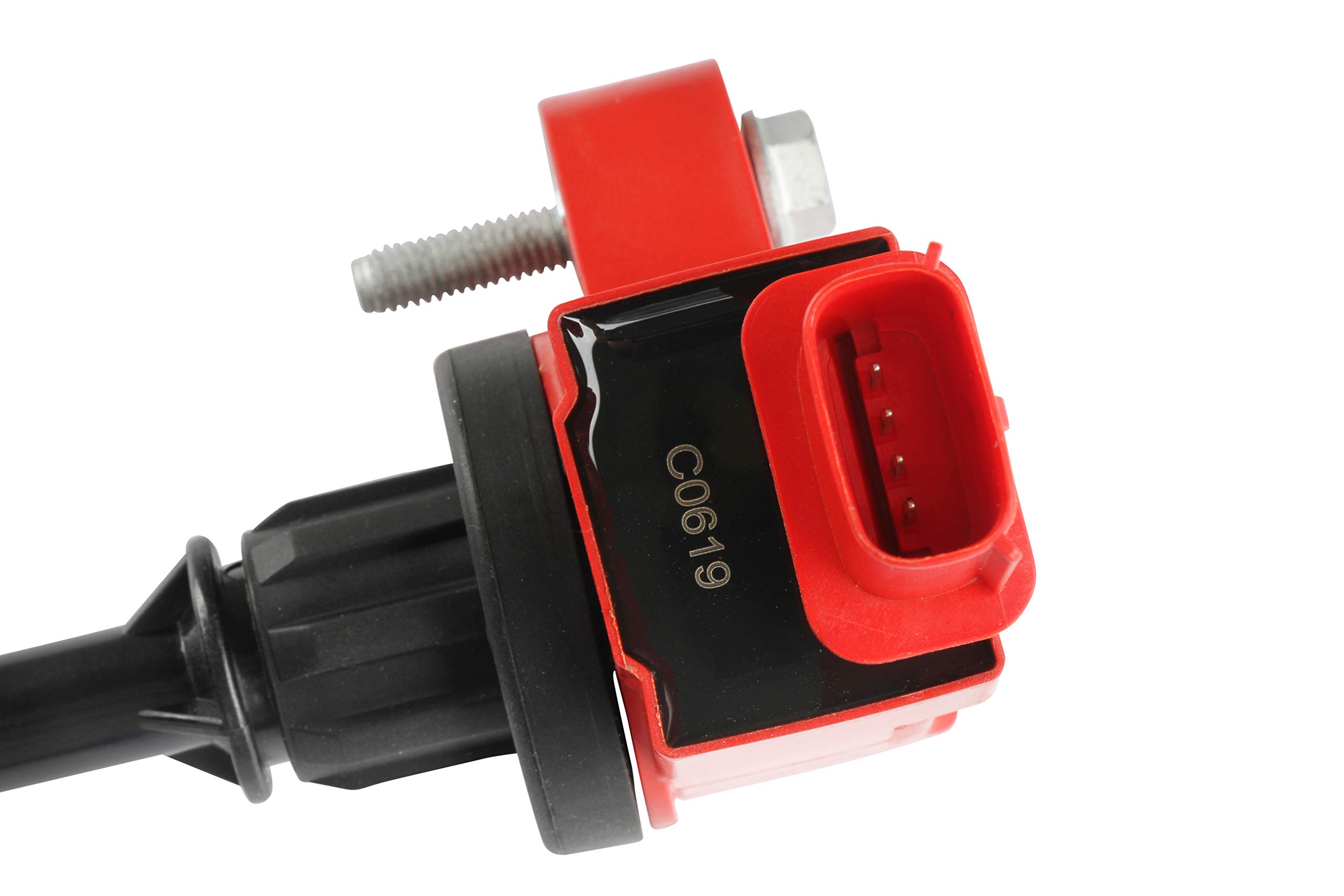 MSD 8238 High Performance Ignition Coil - Red - Compatible with Ford, Chevy, Dodge - Perfect for Engine Upgrades & Racing Applications