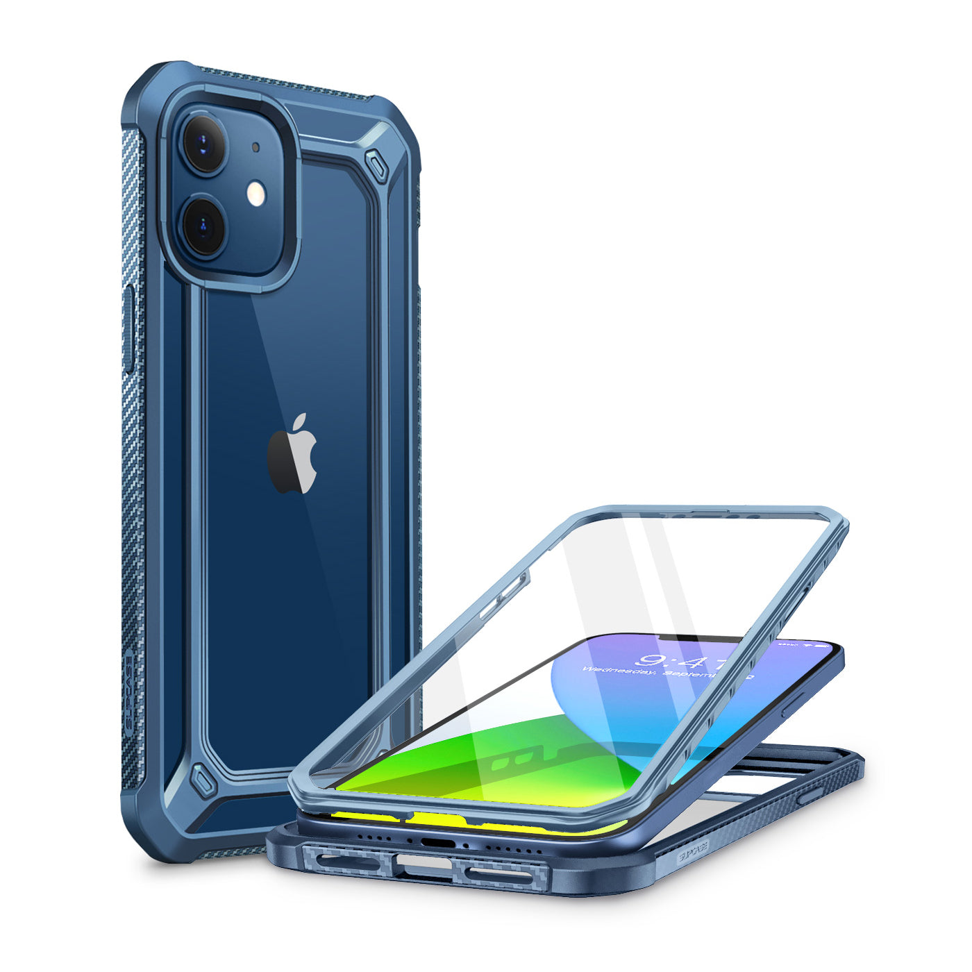 iPhone 12 6.1 Inch Clear Protective Case with Built-in Screen Protector | Unicorn Beetle Exo Series | Shockproof & Scratch Resistant Cover | Perfect for Outdoor Activities & Daily Use