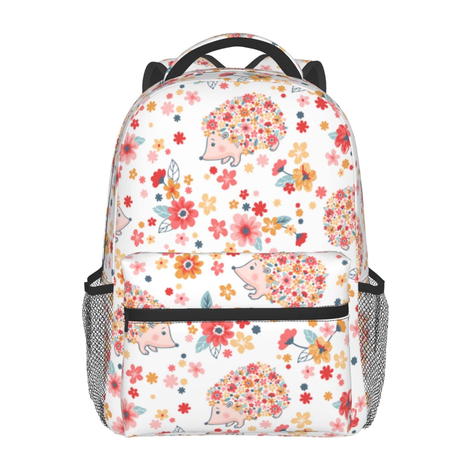 Adorable Hedgehog Print School Backpack for Kids - Lightweight Laptop Book Bag for Boys & Girls - Perfect for Travel, Hiking, Camping & Daily Use
