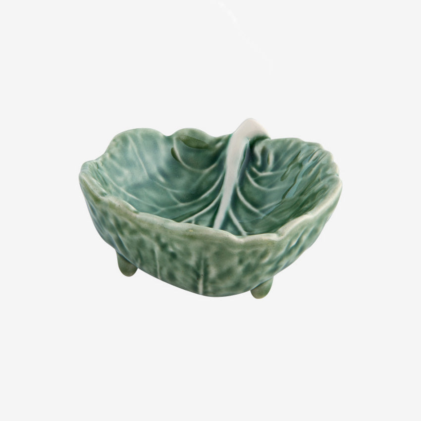 Bordallo Pinheiro Hand-Painted Cabbage Leaf Ceramic Plate - Elegant Portuguese Dinnerware for Home Decor & Special Occasions