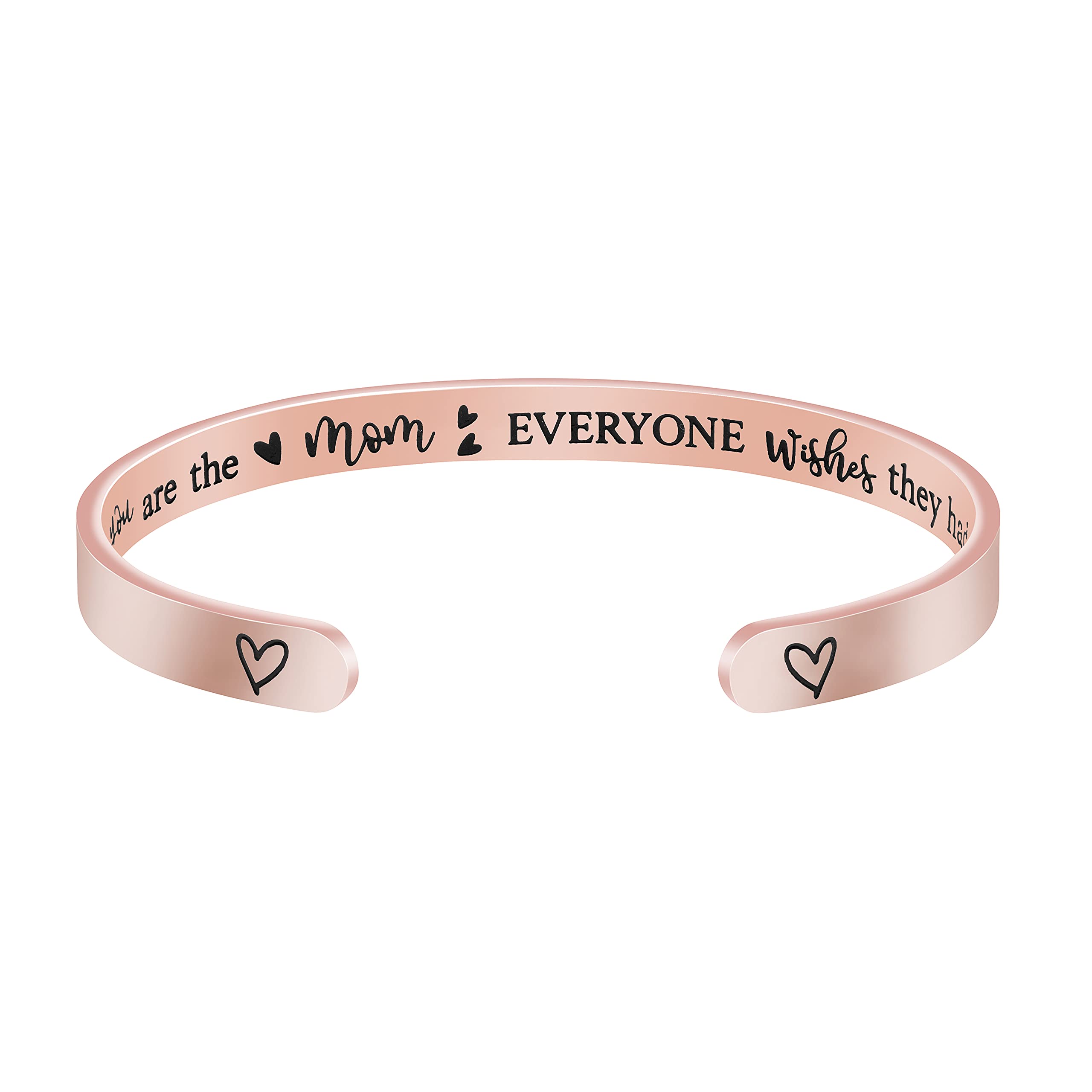 JoycuFF Stainless Steel Cuff Bracelet for Women - Elegant Bangle Gift for Mother, Mom, Mummy - Perfect Christmas, Birthday & Thanksgiving Present - Meaningful Year-Round Jewelry for Special Occasions & Everyday Wear
