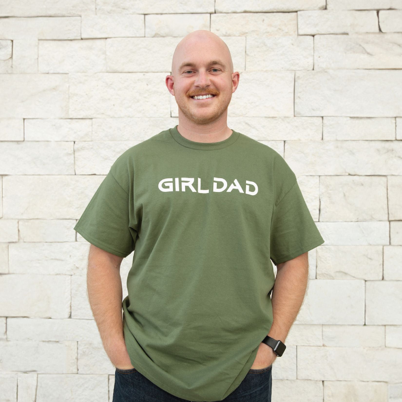 Girl Dad T-Shirt for Men - Military Green Cotton Tee | Perfect for Father's Day, Casual Wear & Family Outings