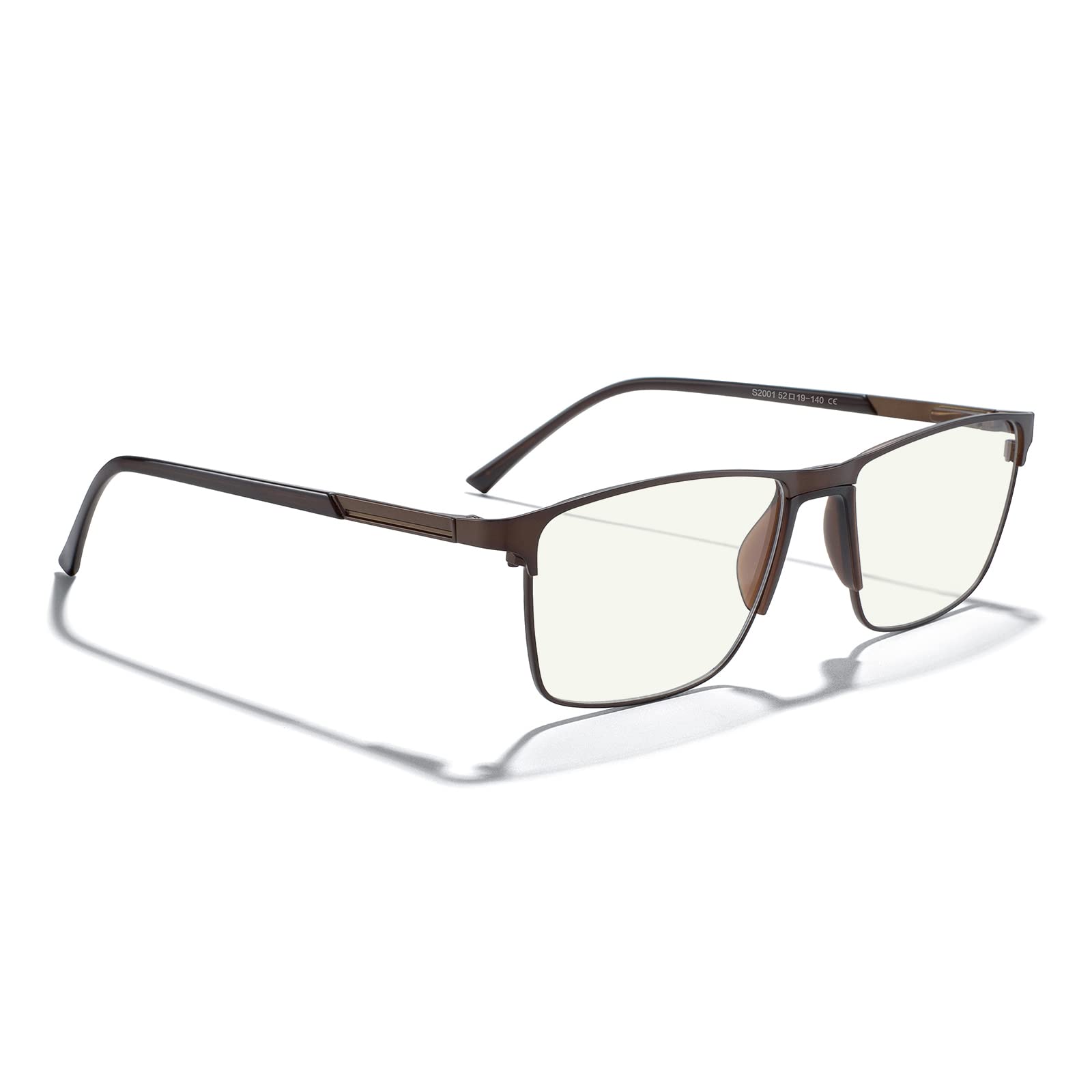 Blue Light Blocking Glasses for Men - Anti Eye Strain Reading Glasses with Metal Frame & Spring Hinge | Computer, Gaming & Office Use